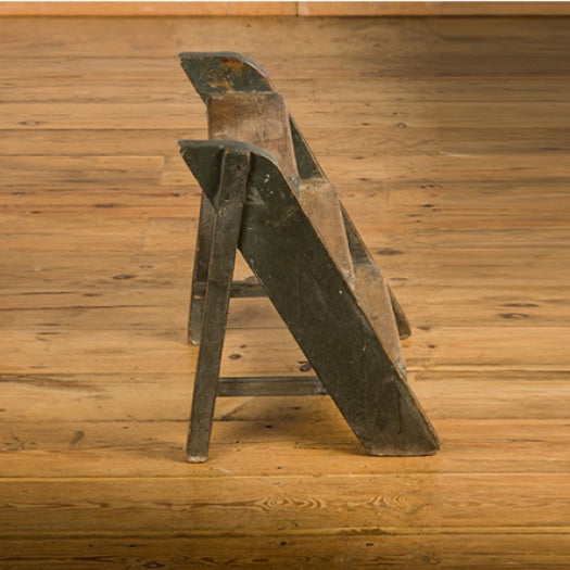 Late 19th century painted pine library steps