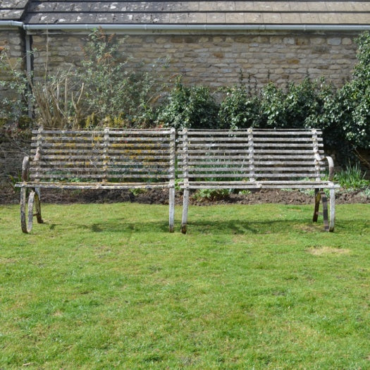 Pair of 19th Century Wrought Iron Garden Benches