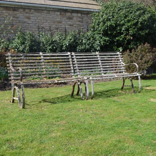 Pair of 19th Century Wrought Iron Garden Benches
