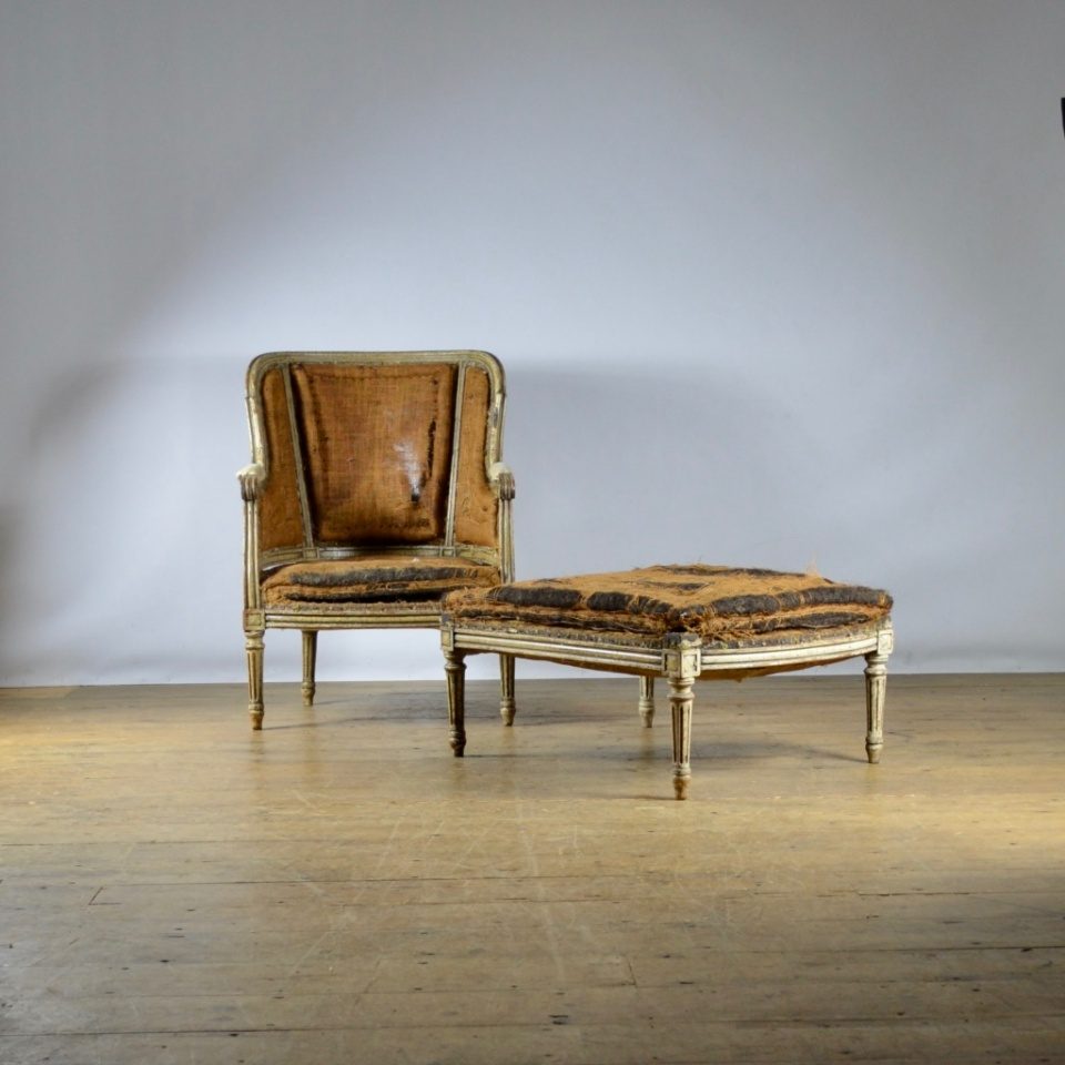 French Painted Duchesse Brisee Chair