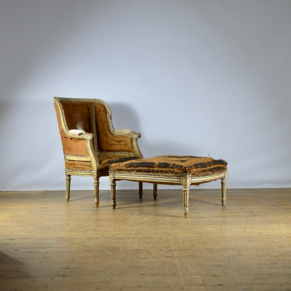 French Painted Duchesse Brisee Chair - Full Reuphol.Inc.