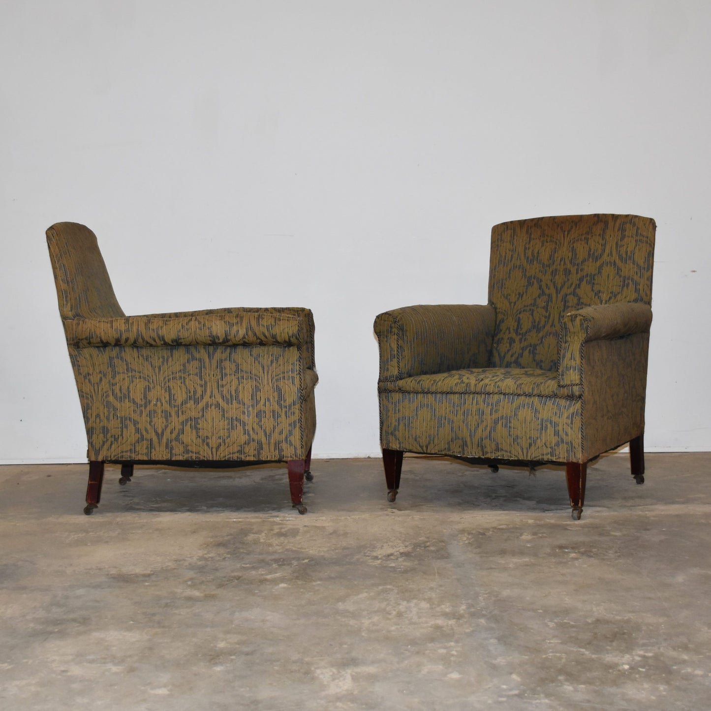 Pair of Edwardian Armchairs / Library Chairs
