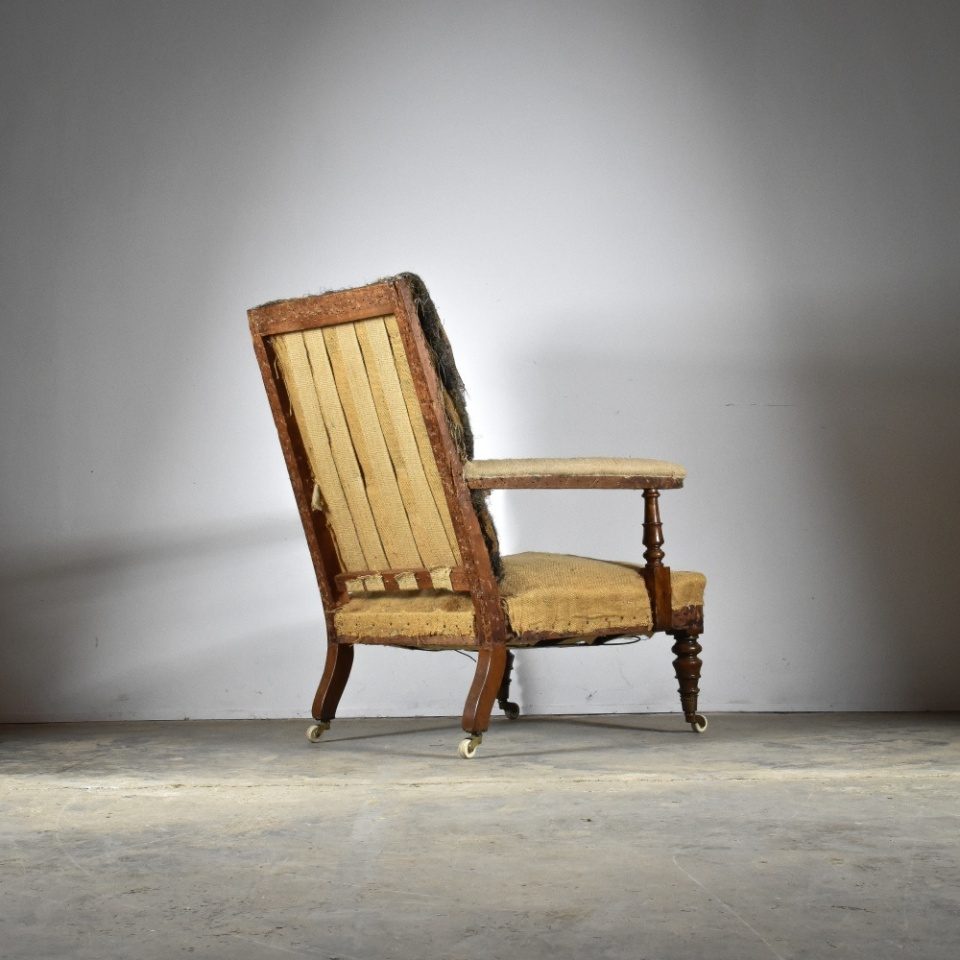 19th Century Open Arm Library Chair