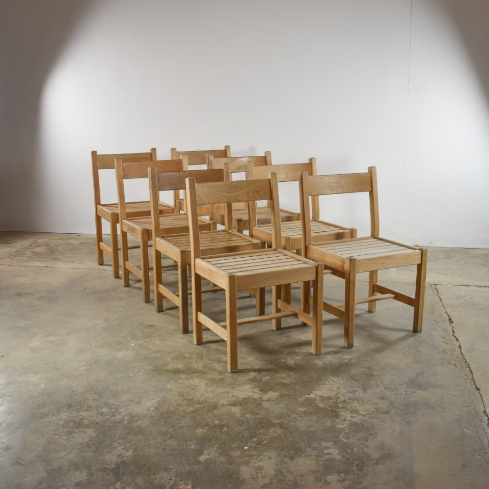 Set of Eight Oak Dining Chairs