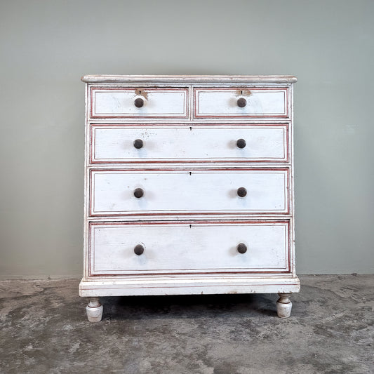 1177 19th Century Pine Painted Chest of Drawers