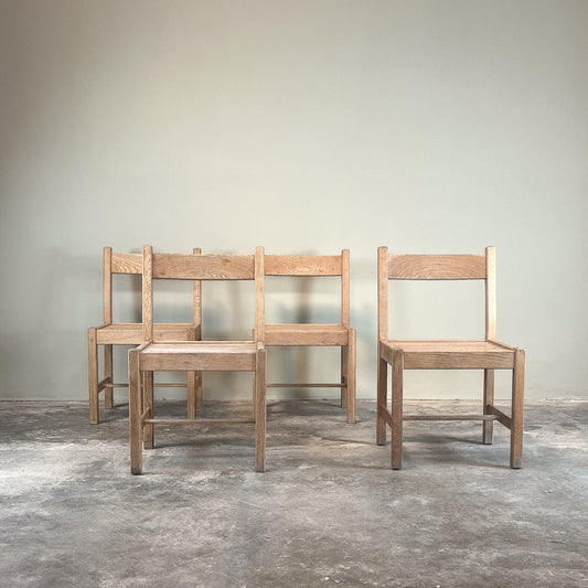 C781 Set of Four Ron Carter oak Dining Chairs