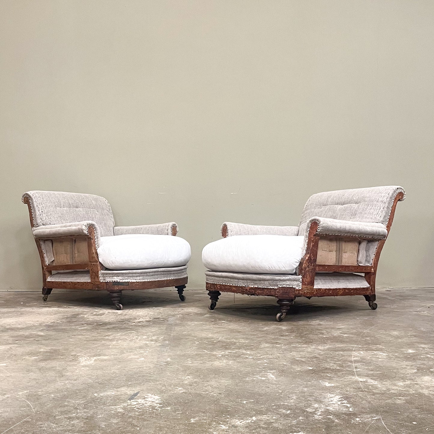C1260 Matched pair of Howard Style Club chairs