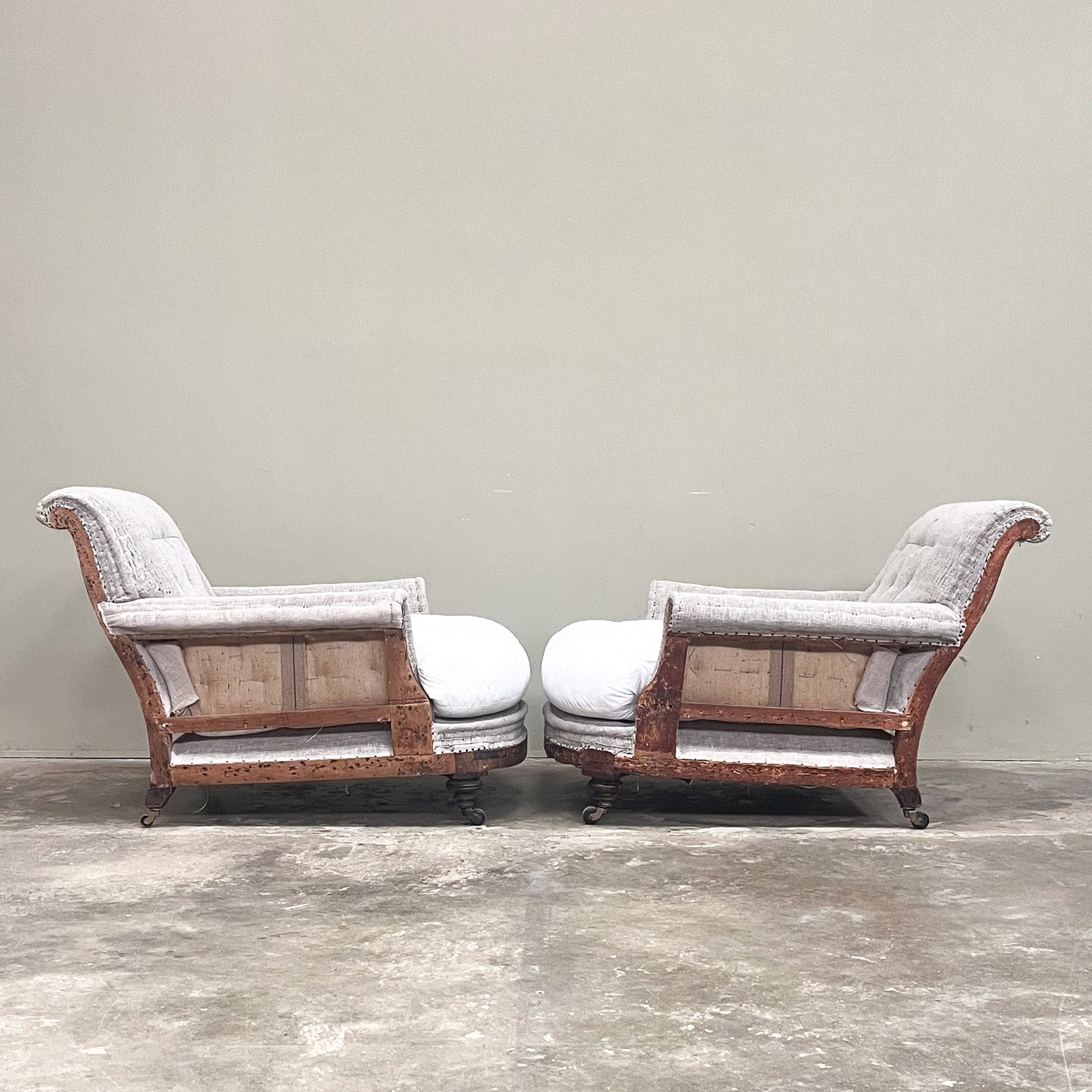 C1260 Matched pair of Howard Style Club chairs