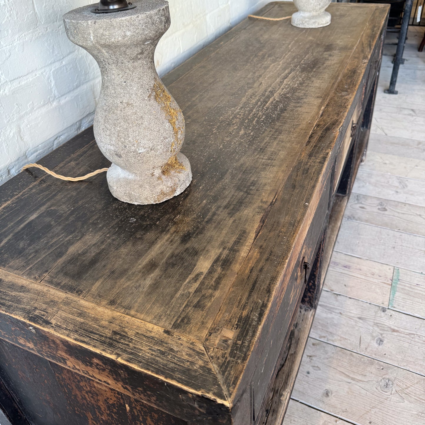 19 Century Wabi Sabi Ebonised Counter