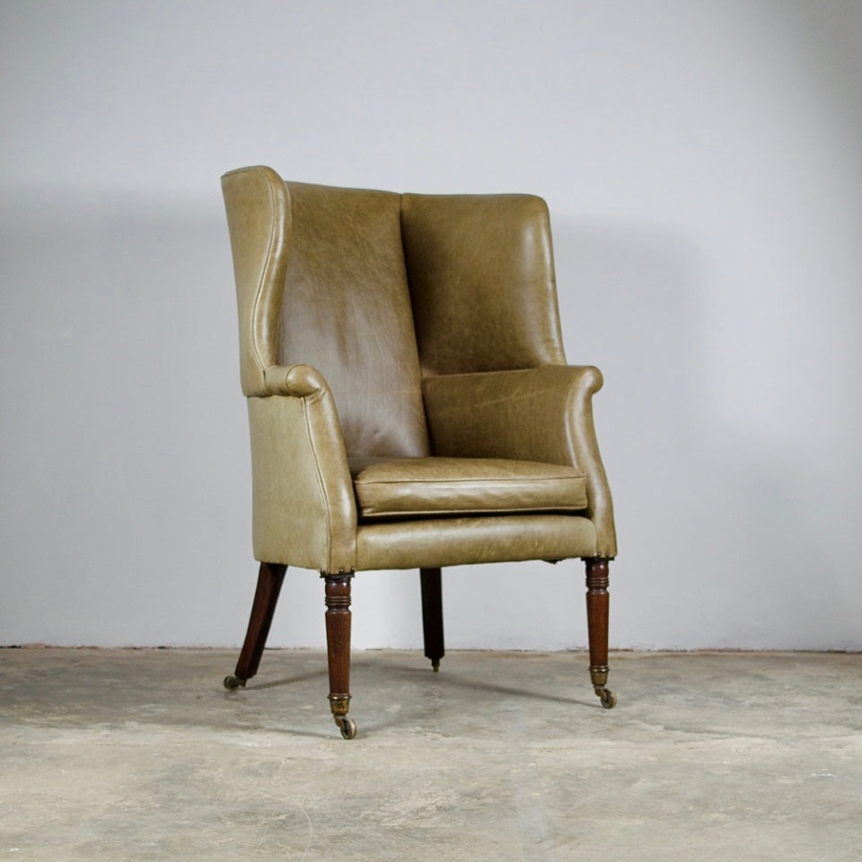 English Barrel Back Wing Chair