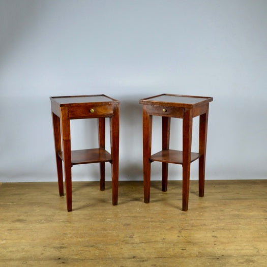 Near Pair of French Walnut Bedside Tables