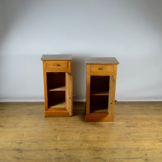 Very Near Pair of Fruitwood Bedside Tables