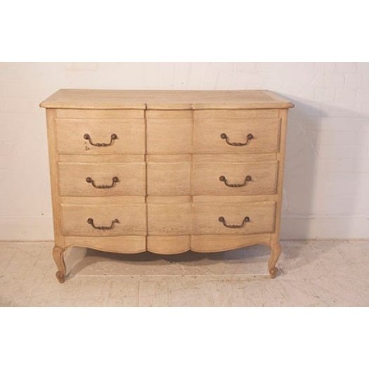 20th century French bleached-out oak 3 drawer chest of drawers