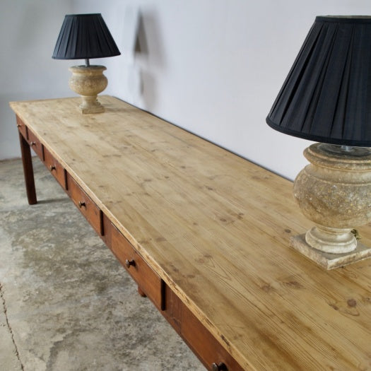 Large English Oak Refectory Dining Table