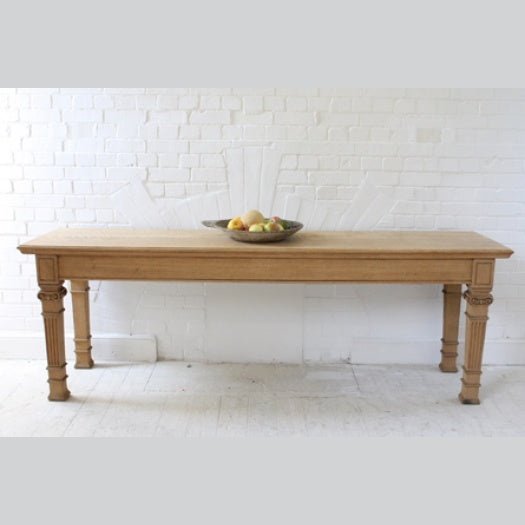 Handsome bleached oak console table standing