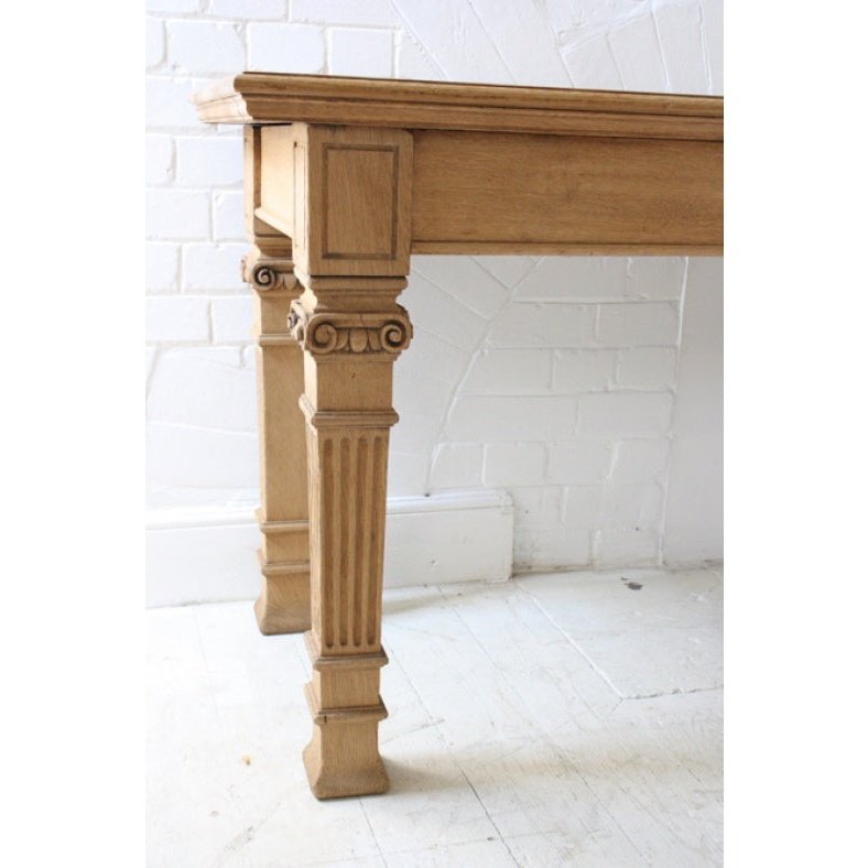 Handsome bleached oak console table standing