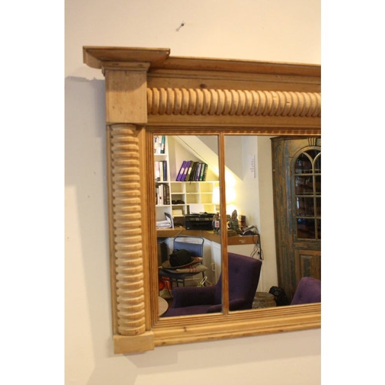 Large Regency pine overmantel mirror