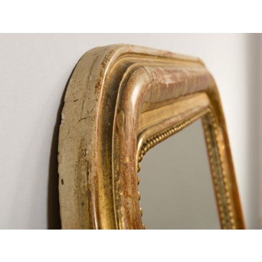 Late 19th century French gilt wall mirror later glass