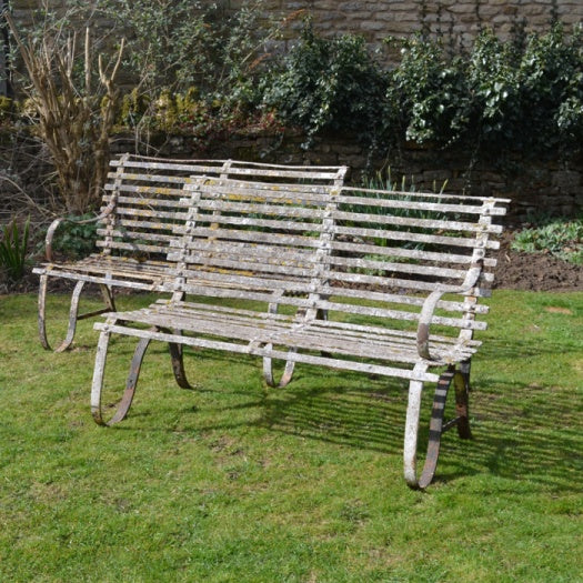 Pair of 19th Century Wrought Iron Garden Benches