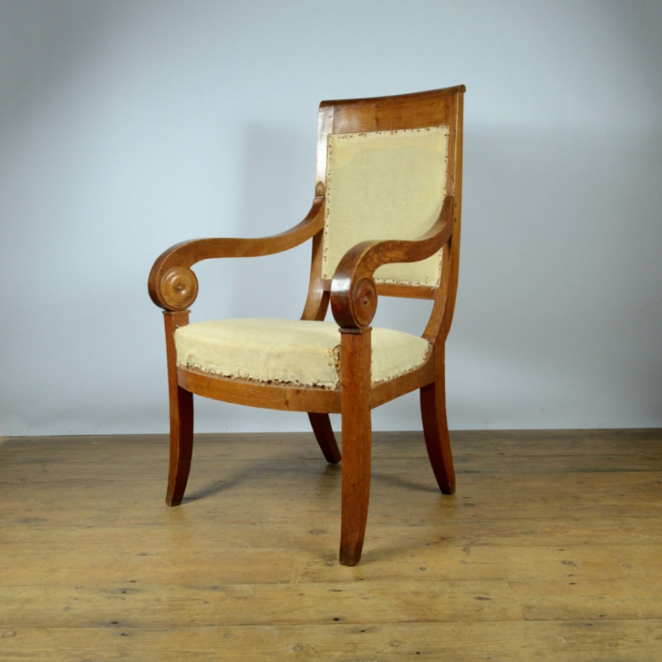 Pair of 19th Century Empire French Chairs Inc Full Reupholstery