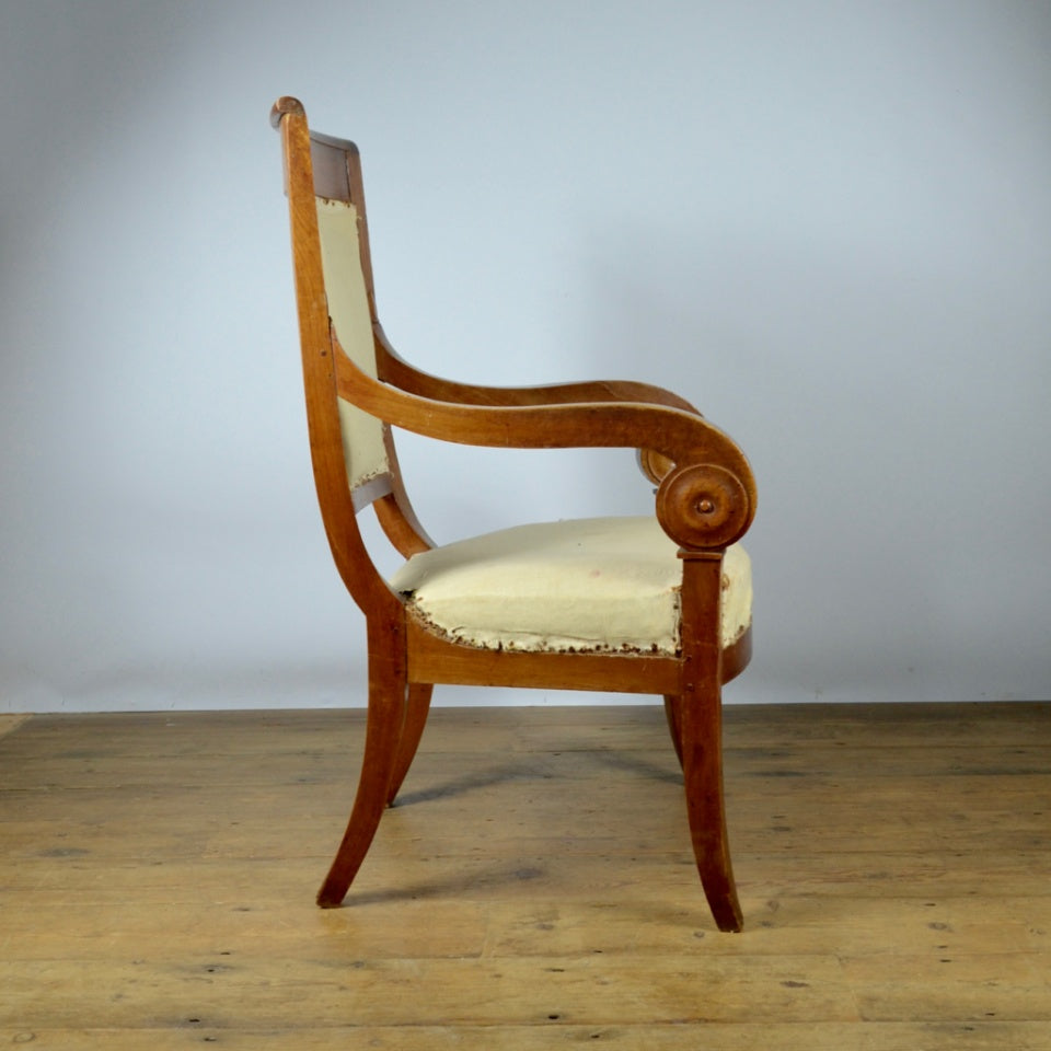 Pair of 19th Century Empire French Chairs Inc Full Reupholstery