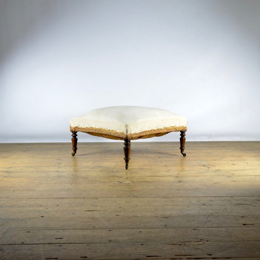 French Concave Footstool - Full Reupholstery Inc.