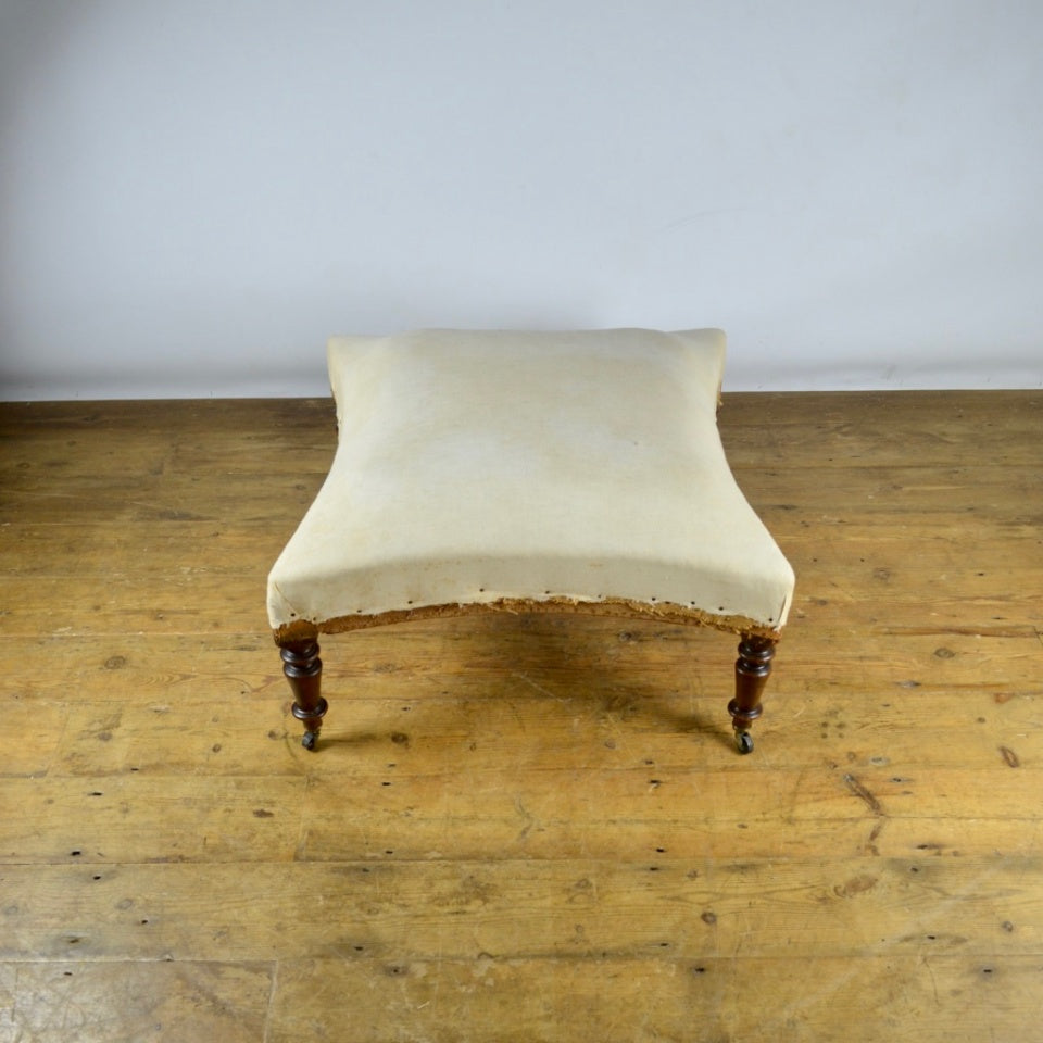 French Concave Footstool - Full Reupholstery Inc.