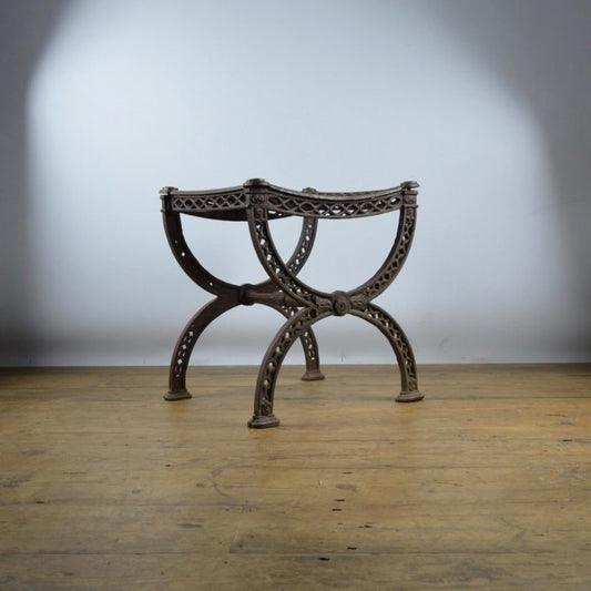 French Cast Iron X Frame Stool