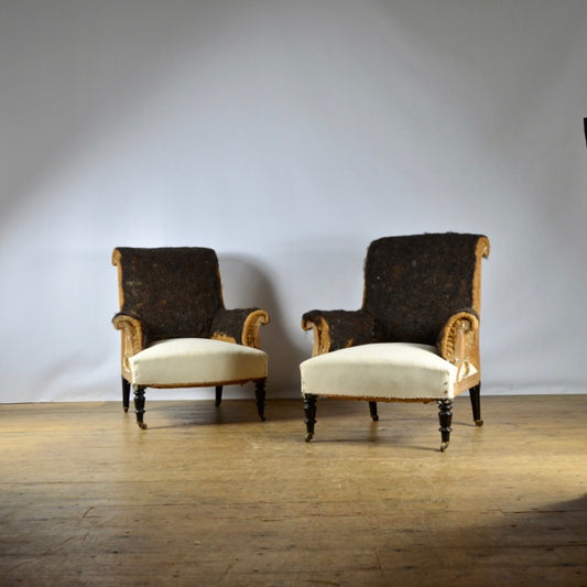 Pair Of French Fauteuils - Full Reupholstery Inc.