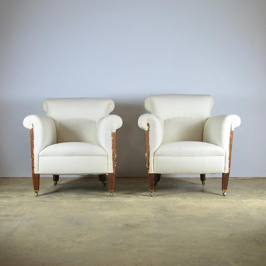 Pair of Edwardian Woodstock Style Chairs