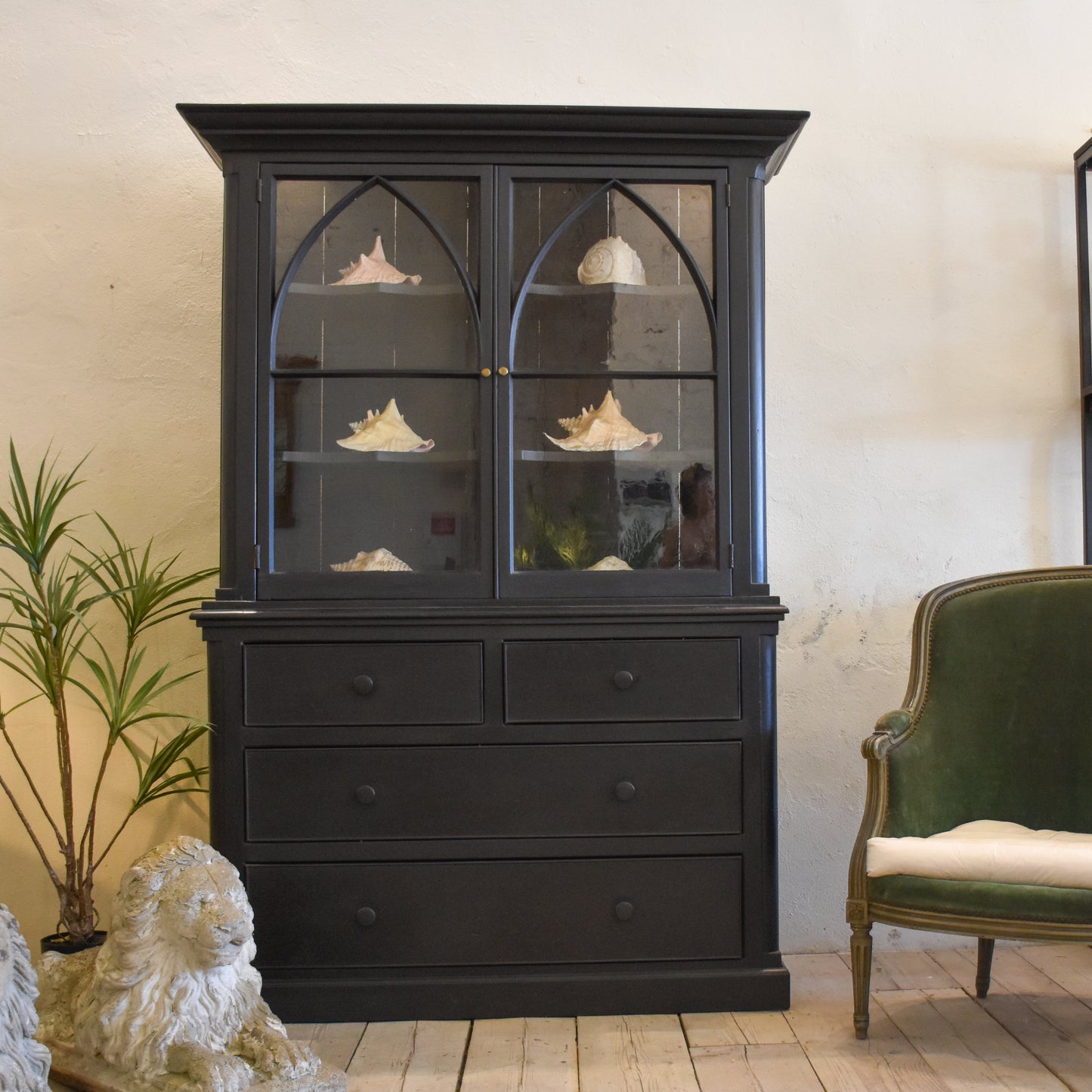 5066 19th Century ebonised Library Cabinet