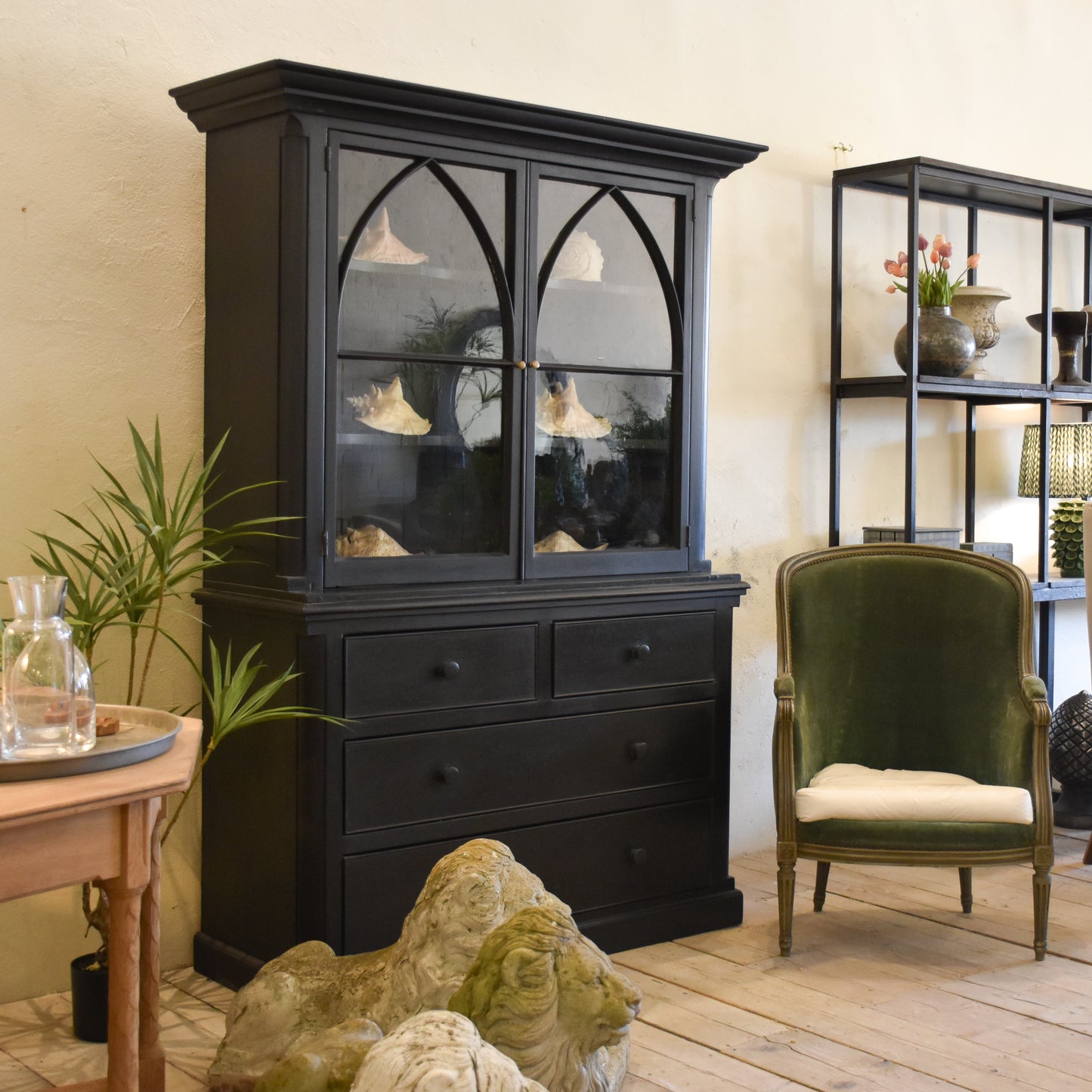 5066 19th Century ebonised Library Cabinet