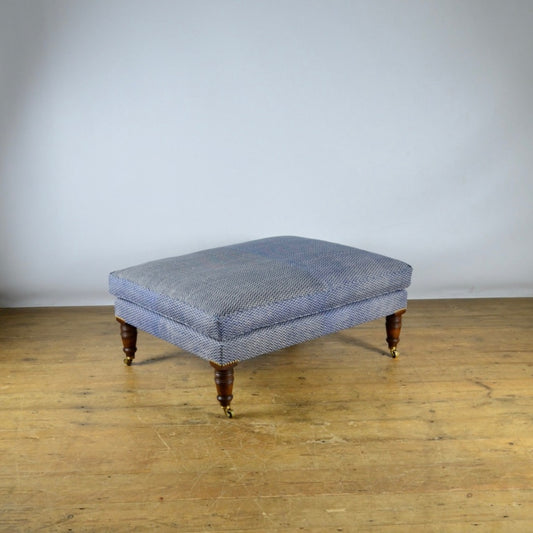 Footstool With Turned Mahogany Legs