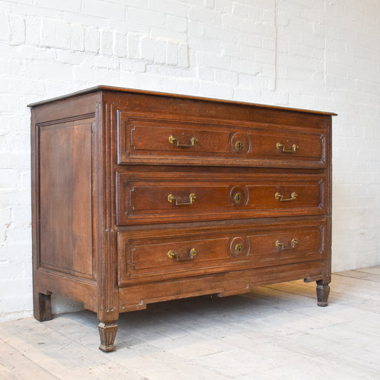 5063 19th Century French Oak Three Drawer Chest