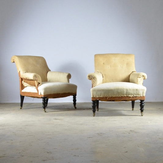 Pair of Fauteuil, Full Reupholstery Inc.