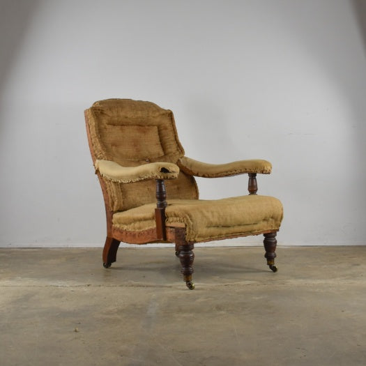 19th Century Open Arm Library Chair