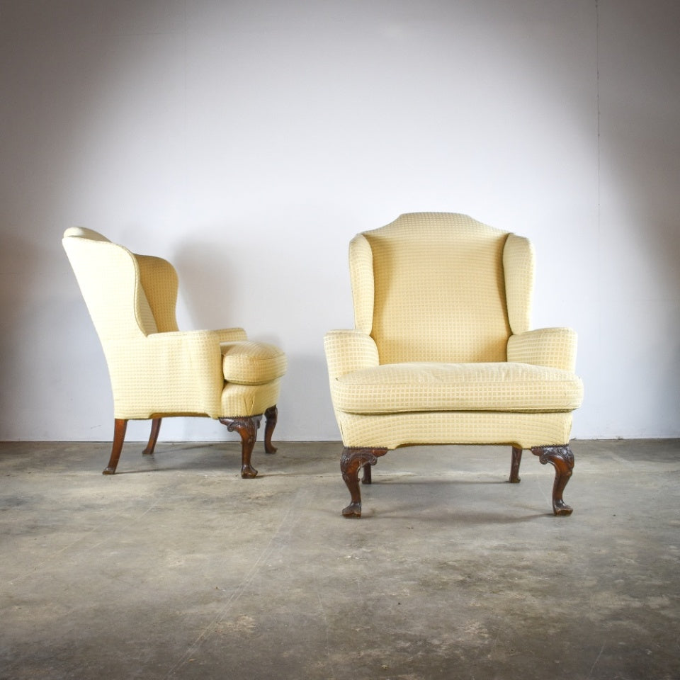 Pair of Large Scale Wing Chairs