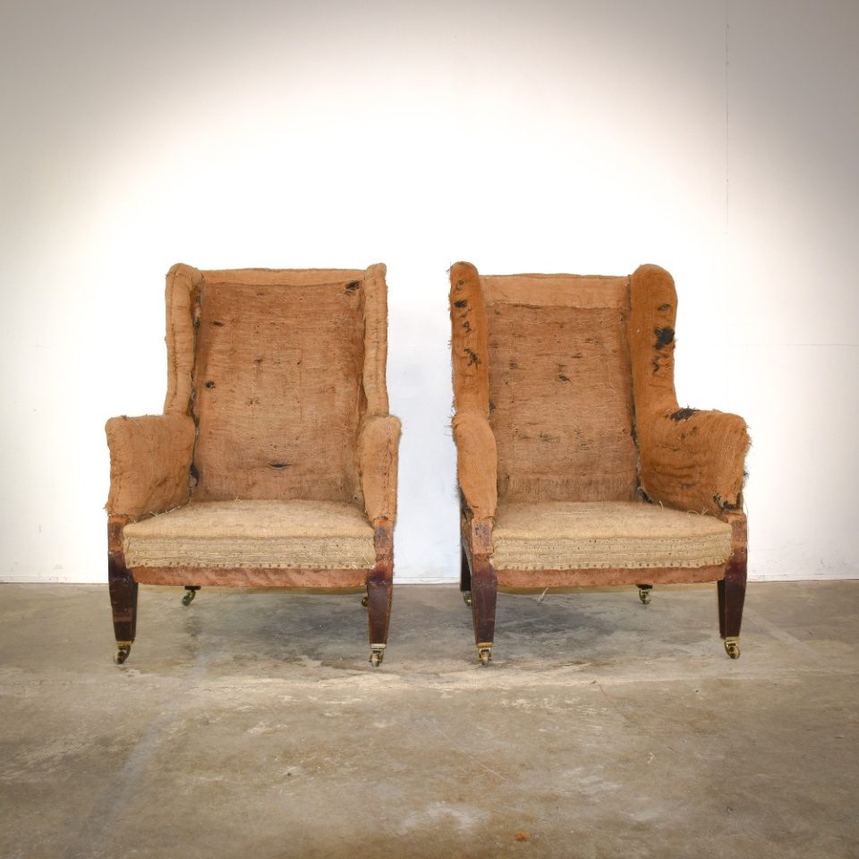 Pair of Winged Armchairs