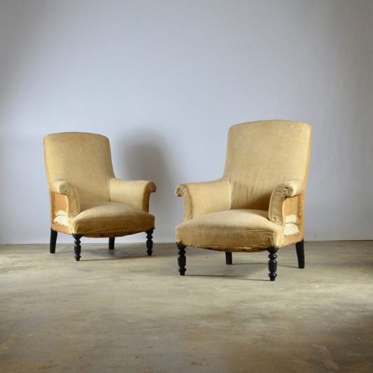 Pair of French Fauteuil, Full Reupholstery Inc.