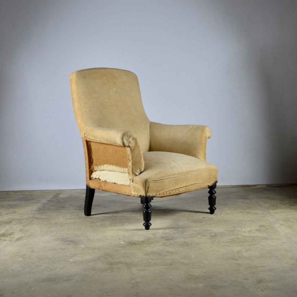 Pair of French Fauteuil, Full Reupholstery Inc.