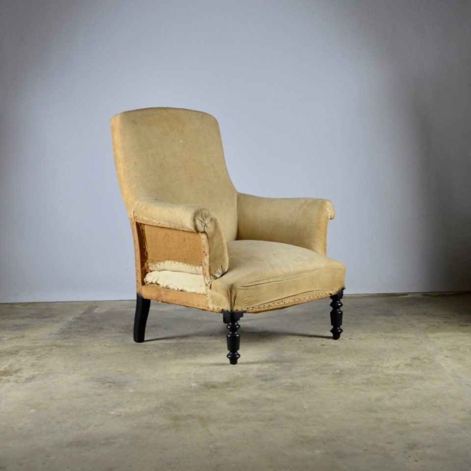 Pair of French Fauteuil, Full Reupholstery Inc.