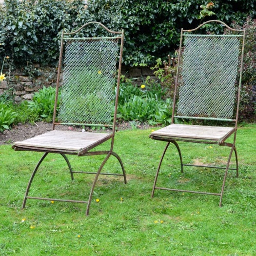 Pair of French Painted Garden Chairs