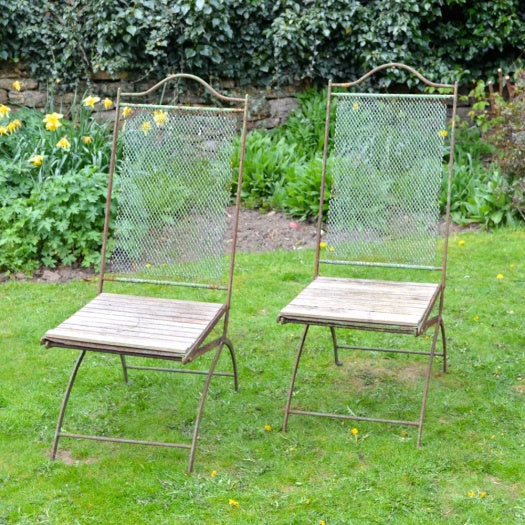 Pair of French Painted Garden Chairs