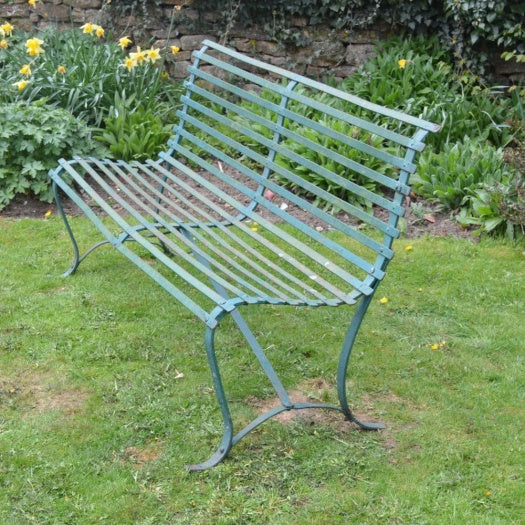 Slatted Wrought Iron Garden Bench