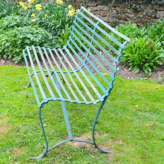 Slatted Wrought Iron Garden Bench