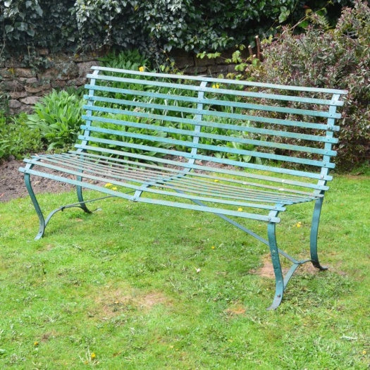 Slatted Wrought Iron Garden Bench