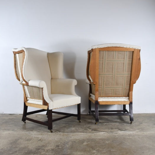 Pair of good generous bespoke wing chairs