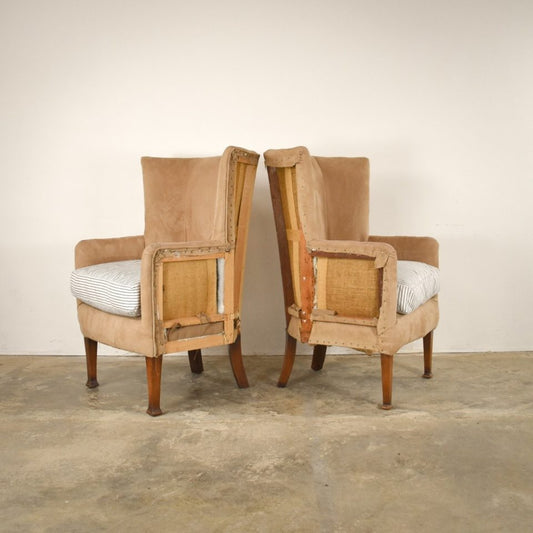 Pair Hexagonal Barrel Back Chairs