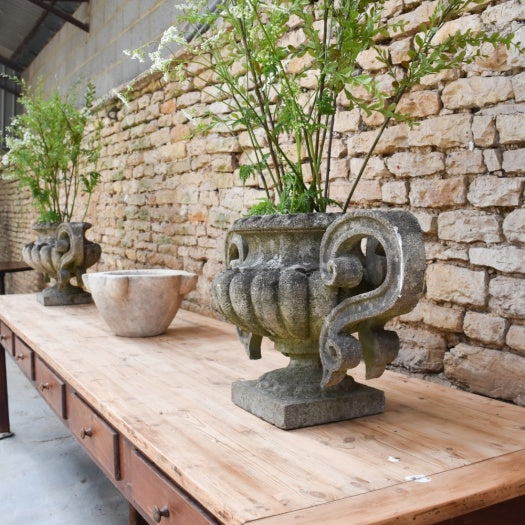 Pair of Weathered Urns