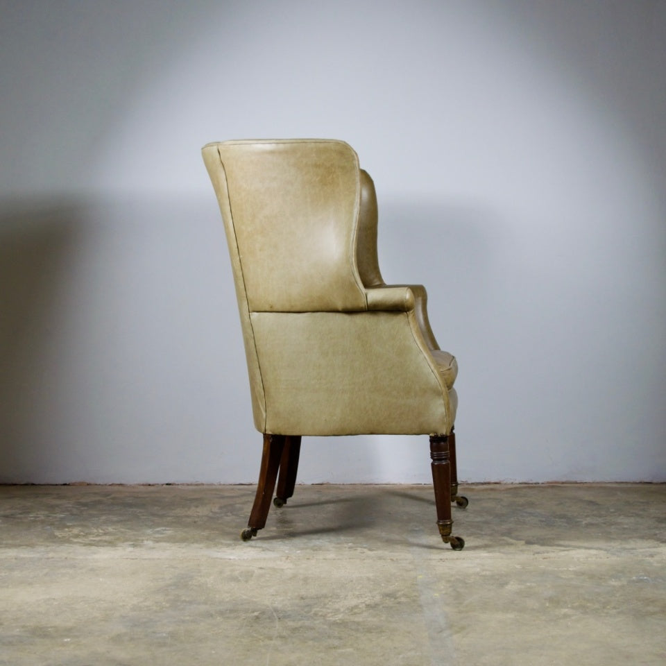 English Barrel Back Wing Chair